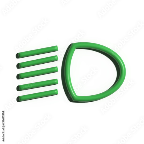 Illuminated Main Beam Icon in 3D with Ray Tracing for Car Dashboards