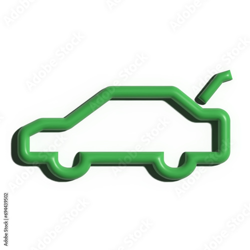 Luminous Green 3D Trunk Lid Notification Sign for Modern Automobiles