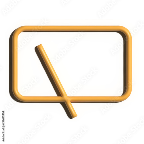 3D Ray Traced Yellow Icon Indicating Rear Window Cleaning Feature