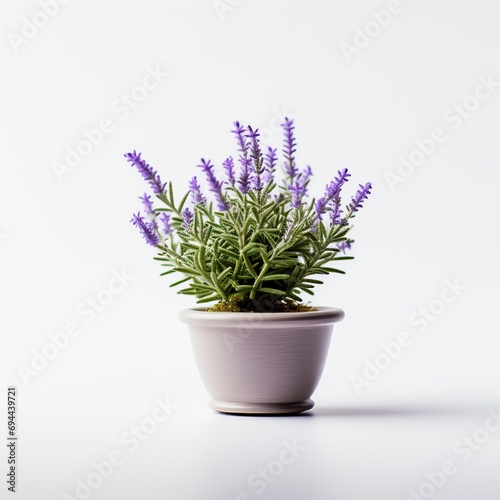 lavender plant in pot. idea plant for garden. isolated on white background. 