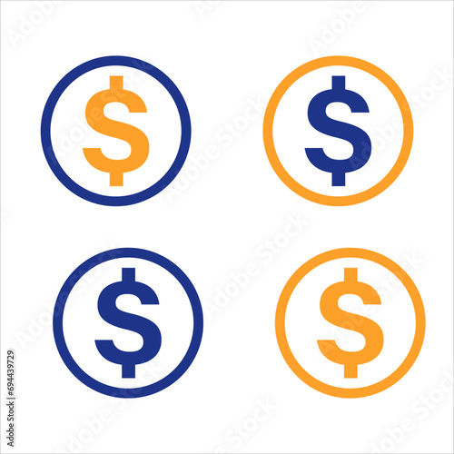 dollar sign icon set