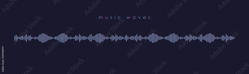 Music wave equalizer. Vector illustration on dark background - EPS8.