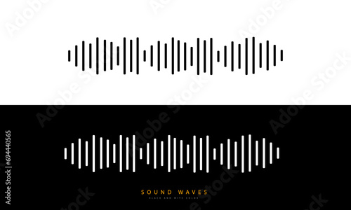 Sound wave icon black and white color vector file.