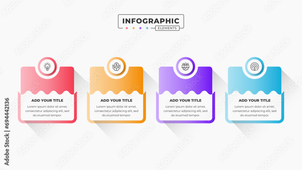 Vector business infographic design template with 4 steps or options Vector business infographic design template with 4 steps or options