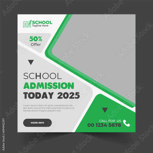 Vector template for a school admission social media post-back-to-school online marketing banner design