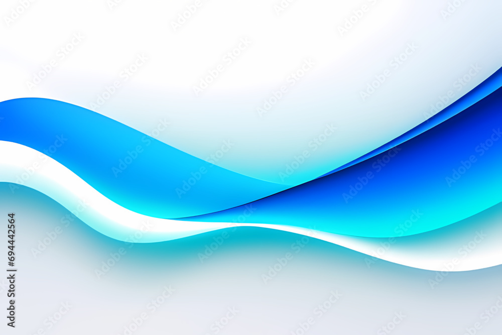 Obraz premium Light Blue Wave Background, Abstract geometric background with liquid shapes. Vector illustration.