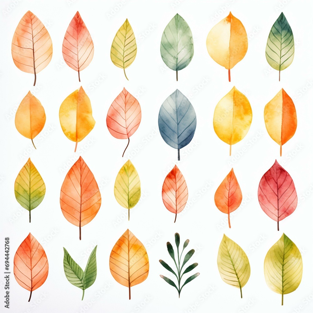 watercolor leaf pattern