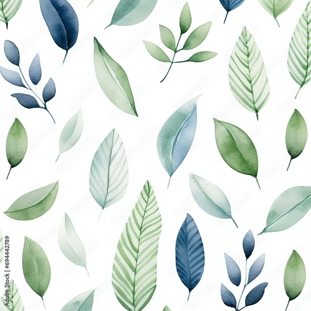 Fototapeta premium watercolor leaf pattern