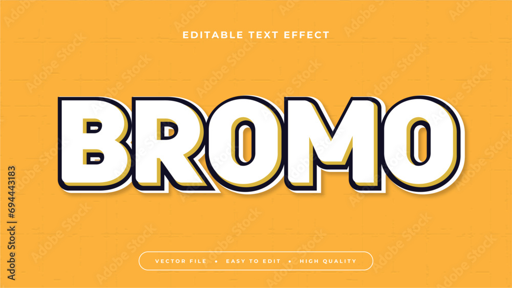 White yellow and black bromo 3d editable text effect - font style White yellow and black bromo 3d editable text effect - font style