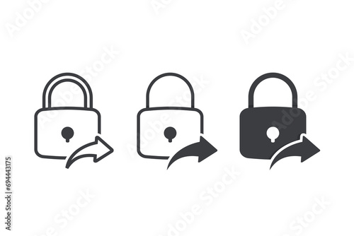 Share padlock password. Illustration vector