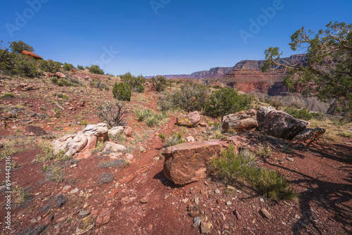 Obraz na płótnie hiking the grandview trail in the grand canyon national park, arizona, usa w salonie