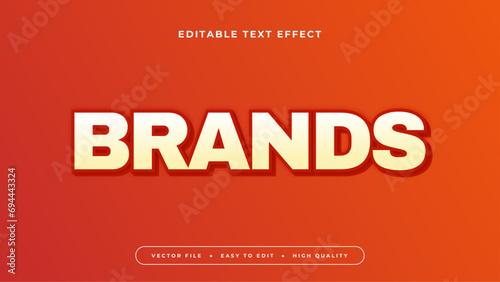 Red and gold brands 3d editable text effect - font style