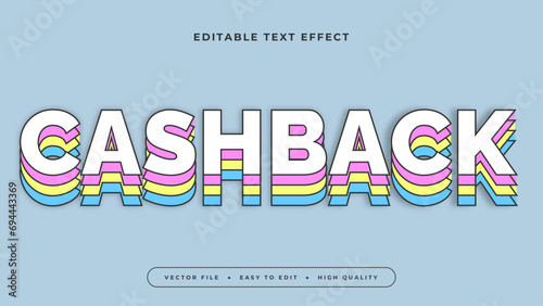 Colorful colourful cashback 3d editable text effect - font style