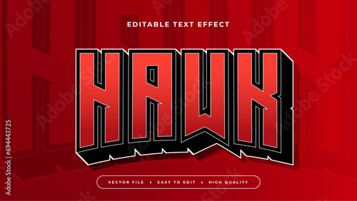 Red and black hawk 3d editable text effect - font style
