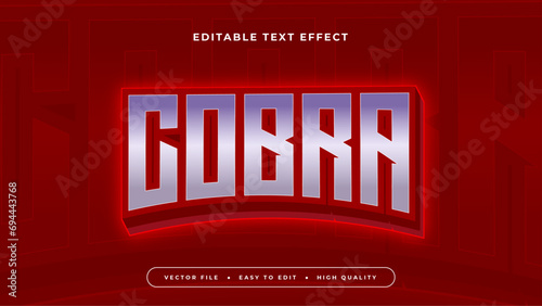 Red and purple violet cobra 3d editable text effect - font style