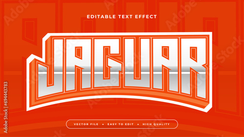 Red orange and white jaguar 3d editable text effect - font style