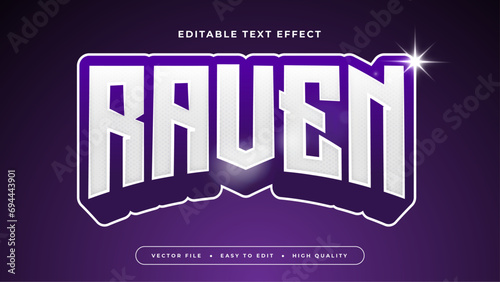 White and purple violet raven 3d editable text effect - font style