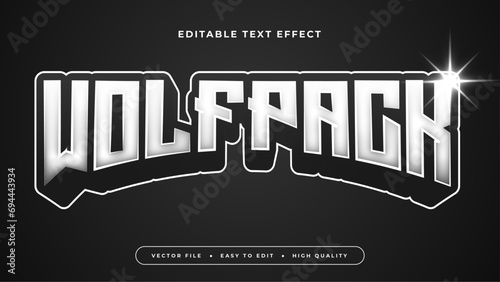 Fotografie, Obraz White and black wolfpack 3d editable text effect - font style