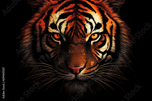 Portrait of a tiger with hypnotizing look. Generative AI