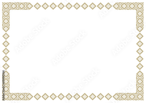 Border frame vector label. Simple line corner pattern. Border frame decoration. Vector simple line art border frame