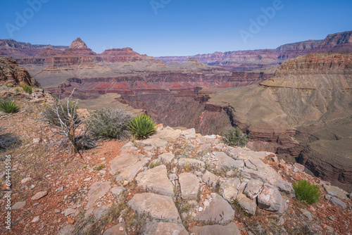 hiking the grandview trail in the grand canyon national park, arizona, usa