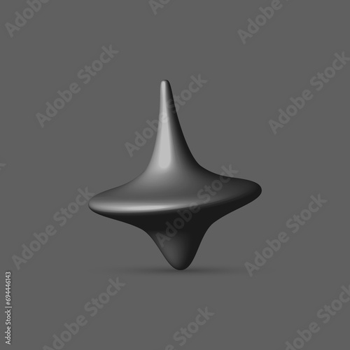 Platinum metal spinning top for your icon or illustration. Realistic vector whirligig toy. (ID: 694446143)