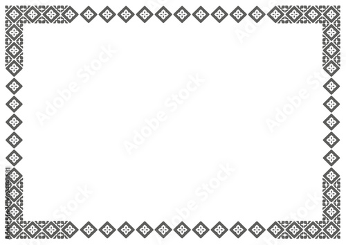 Border frame vector label. Simple line corner pattern. Border frame decoration. Vector simple line art border frame
