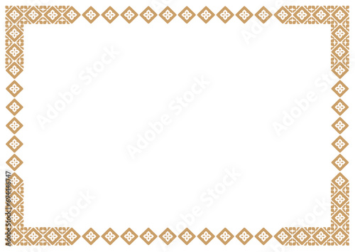 Border frame vector label. Simple line corner pattern. Border frame decoration. Vector simple line art border frame