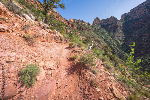 Obraz na płótnie hiking the grandview trail in the grand canyon national park, arizona, usa w salonie
