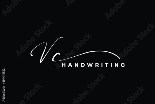 VC initials Handwriting signature logo. VC Hand drawn Calligraphy lettering Vector. VC letter real estate, beauty, photography letter logo design.