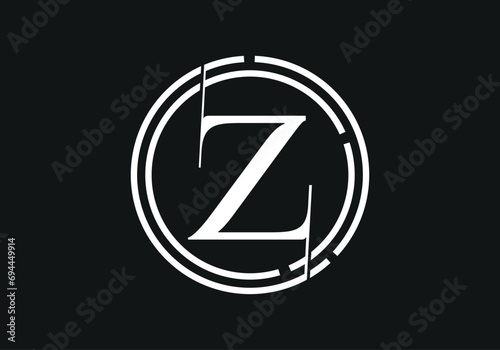 Z Letter Initial Logo Design, Vector Template