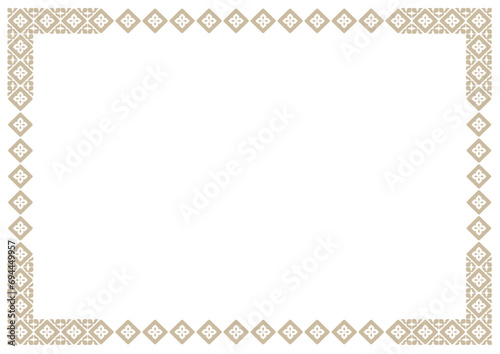 Border frame vector label. Simple line corner pattern. Border frame decoration. Vector simple line art border frame