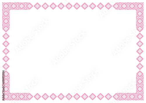 Border frame vector label. Simple line corner pattern. Border frame decoration. Vector simple line art border frame