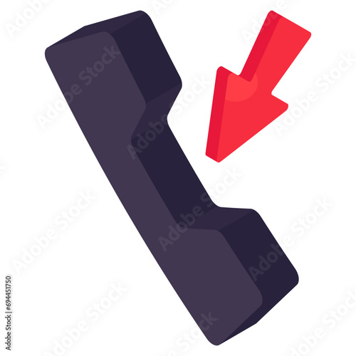 Trendy design icon of incoming call