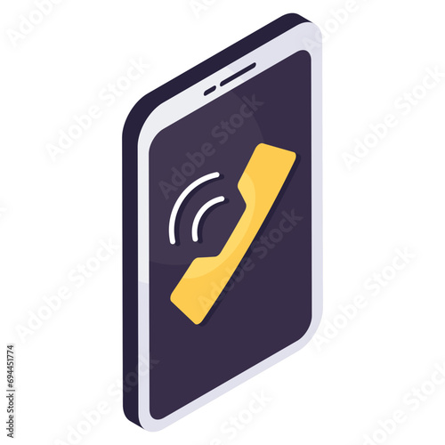 Trendy design icon of mobile incoming call
