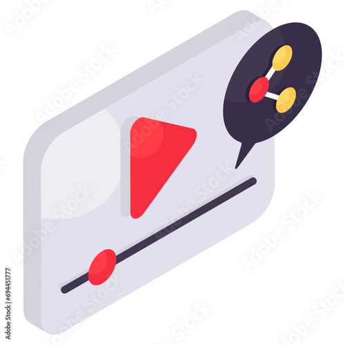 An icon design of share video available for download 