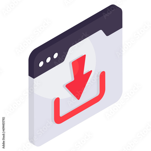 Creative design icon of website download 