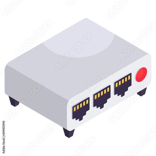 A modern technology icon of network hub