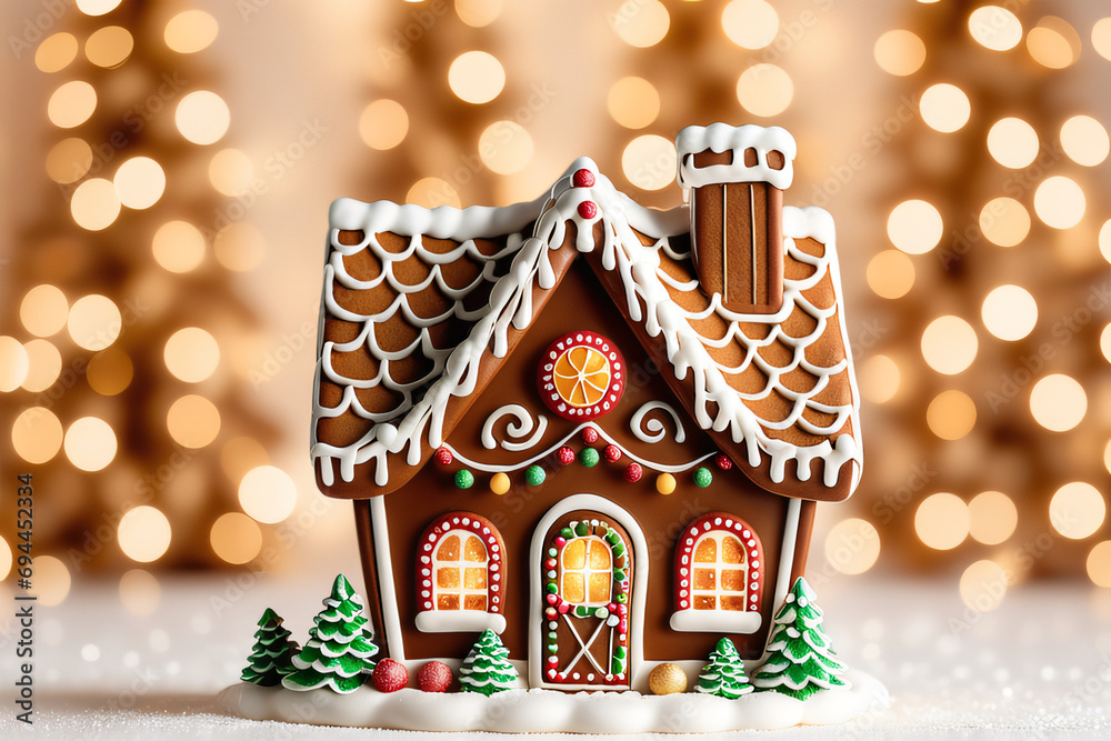 christmas-gingerbread-house-decoration-on-white-background 