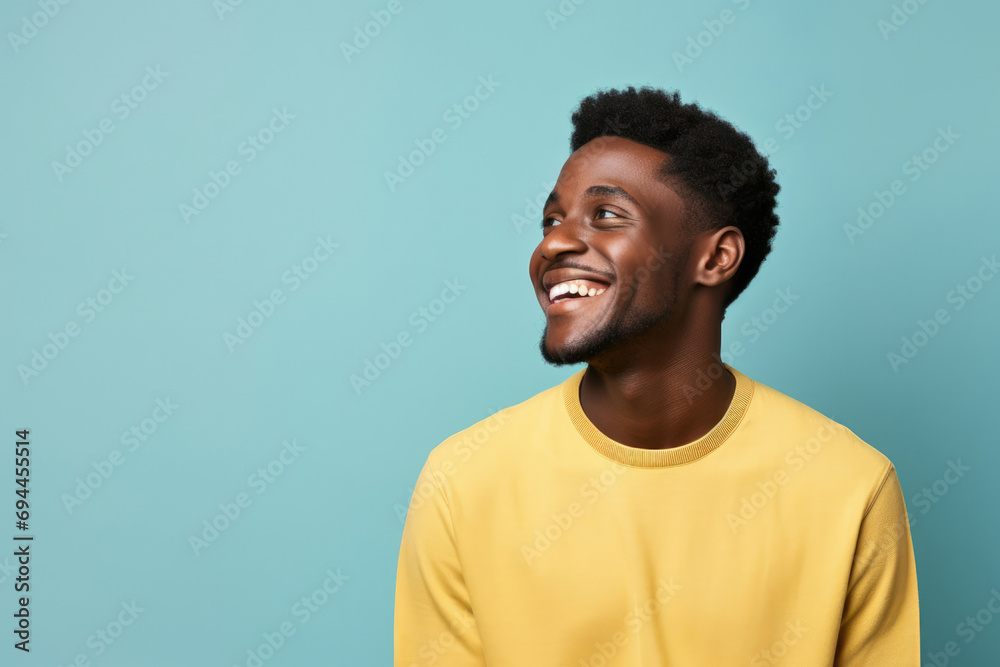 Man smile cheerful young happy portrait guy expression background adult person male black
