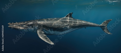 The Omura's whale, a fast rorqual, breathes and feeds in the South Pacific Ocean.