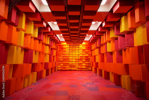 Chambre anéchoïque colorée en rouge