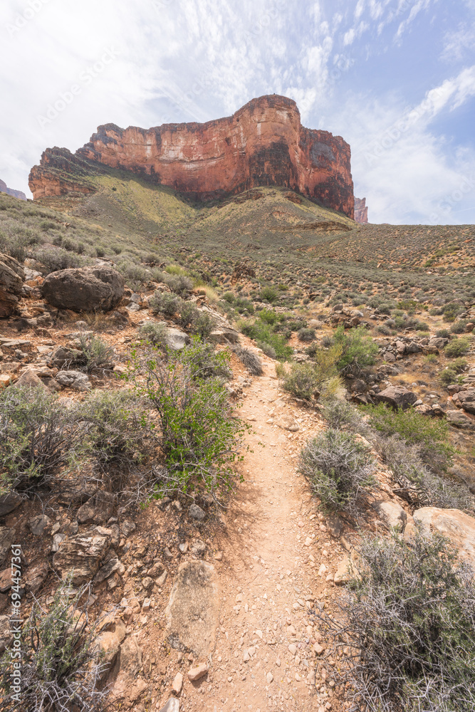 hiking the tonto trail in the grand canyon national park, arizona, usa