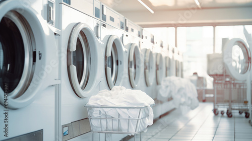 laundry hub washing, drying, bustling photo