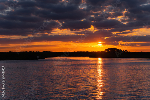 River Landscape Sunset Ponce Inlet Florida