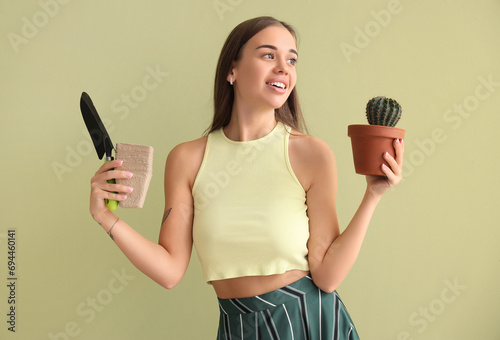 Beautiful young woman with ...