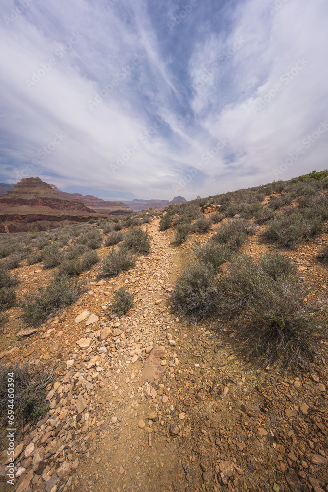 hiking the tonto trail in the grand canyon national park, arizona, usa