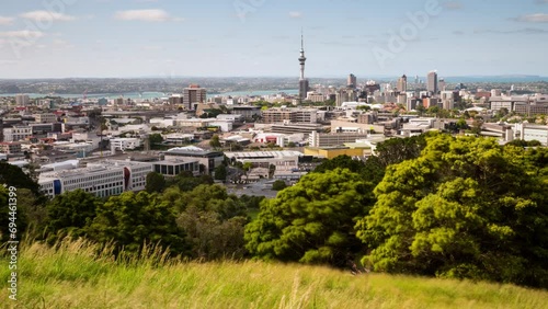 Time lapse of the skyline of Auckland, New Zealand. photo
