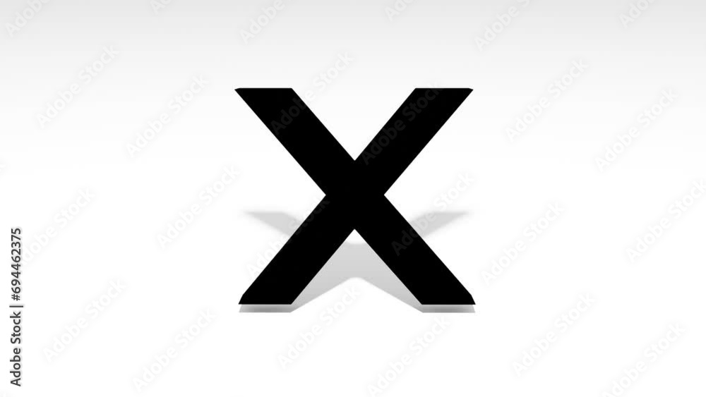 Black x word on white floor with a shadow. Black x word on white floor with a shadow.