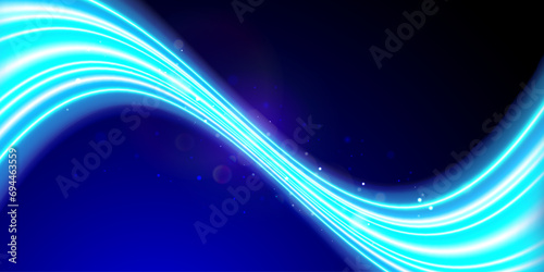 Blue waves of fresh scent or air flow. Power wash and clean. Laundry detergent. Banner for packaging and advertising. Vector illustration.